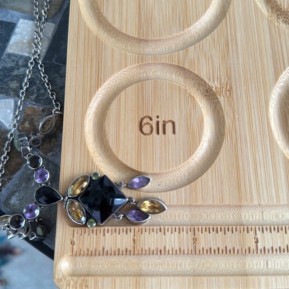 Rare Nicky Butler Elegant Multi-Color Gemstone Necklace Sterling Silver Silver - Picture 15 of 15